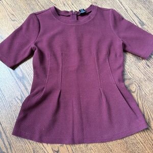 Ann Taylor Factory Maroon Peplum Top